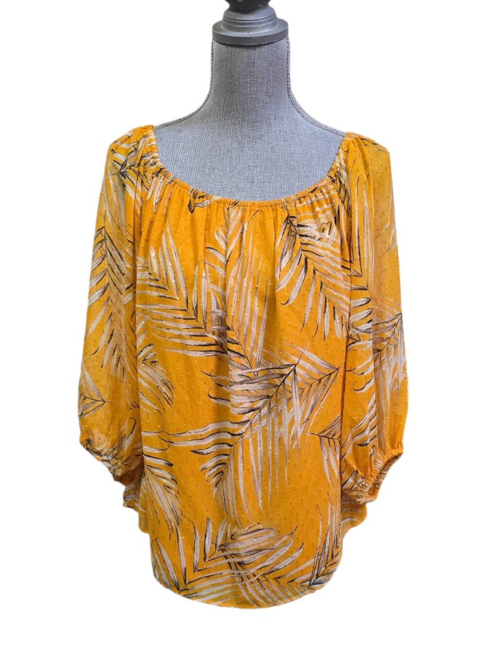 White House Black Market Women's Large 3/4 Sleeve Top
